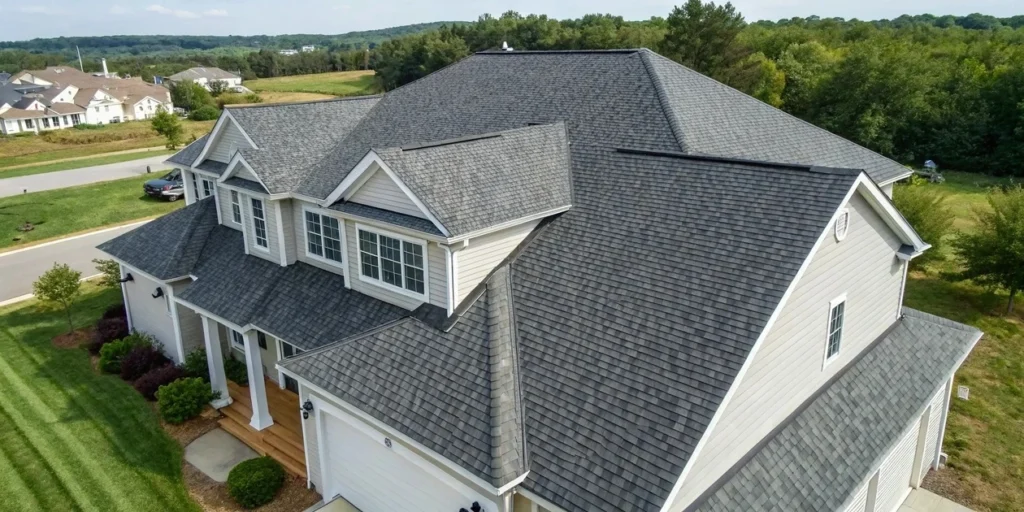 Home With Newly Replaced Asphalt Shingle Roof
