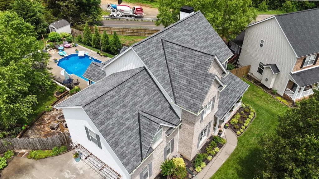 Recently Completed Roof Replacement On A Home